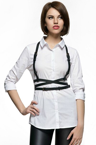 Angels Passion Curea neagră pentru femei, cu curea pentru corp, curea pentru ...