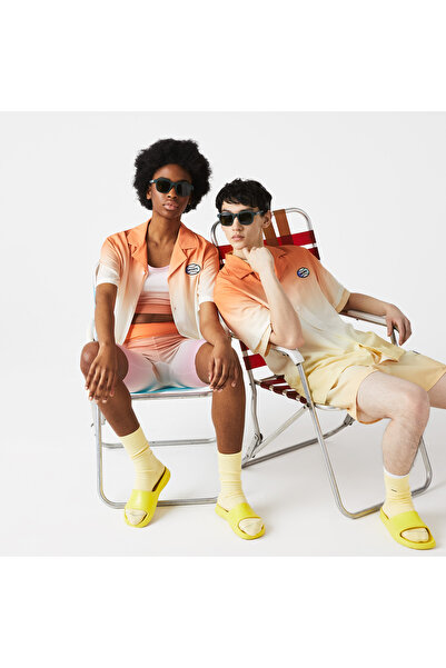 Lacoste L!ve Unisex Relaxed Fit Kısa Kollu Açık Turuncu Gömlek