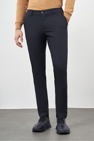 İmza Dark Navy Blue Stretchy Side Pocket Casual Slim Fit Jogger Pants 1003245159