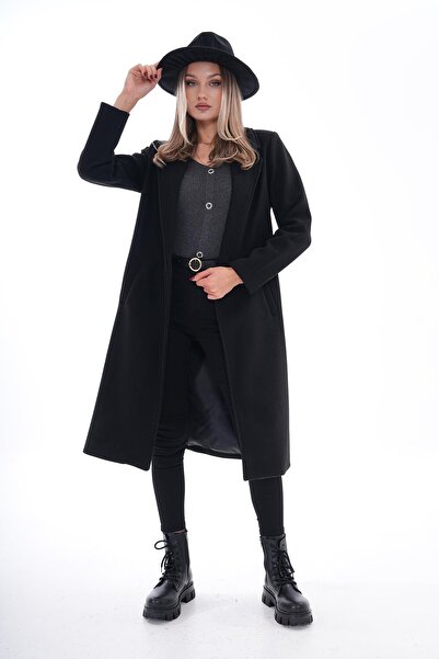 ŞİMAL Women's Belted Lined Cashmere Coat 245335   -