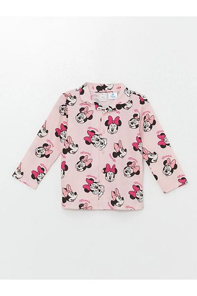 LC Waikiki LCW Baby - Ružová súprava dievčenského pyžama s potlačou Minnie Mouse s dlhým rukávom