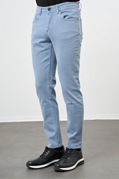 İmza Σκούρο τιρκουάζ βαμβακερό παντελόνι 5 τσέπης Casual Slim Fit 5 τσέπες 1003245318