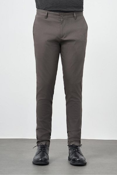 İmza Σκούρο χακί βαμβακερό παντελόνι Chino Casual Slim Fit με πλαϊνές τσέπες 1003245163