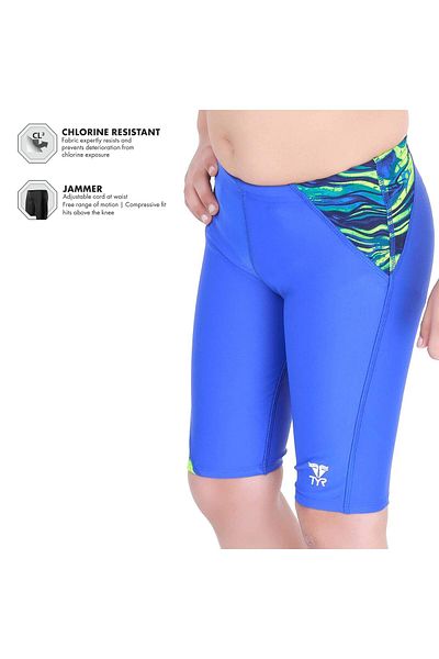 TYR Nylon Alliance Boys Jammer,30 (Cobalt-Blue Green)