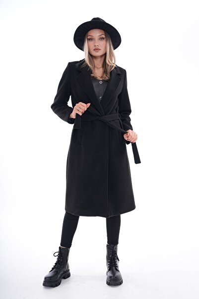 ŞİMAL Kadın Kuşaklı Astarlı Kaşe Kaban 245335 -