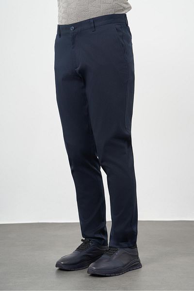 İmza Dark Navy Cotton Side Pocket Casual Comfort Fit Chino Trousers 1003245164