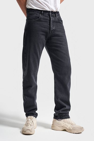 its basic Ανδρικό τζιν σε μαύρο χρώμα Straight Fit 100% Koton