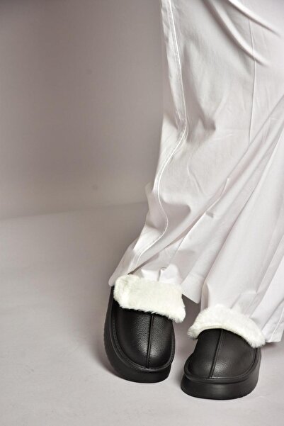 Fox Shoes T 918264209   Black Plush Inside Women's Slippers