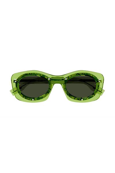 ALEXANDER MCQUEEN Mq0358s 001 نظارة شمسية نسائية هندسية خضراء 52-22