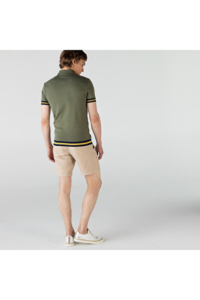 Lacoste Erkek Slim Fit Keten Bej Bermuda