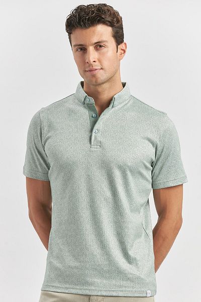 İmza Tricou casual slim fit din bumbac, verde închis, cu garnitură mercerizată 1011240164