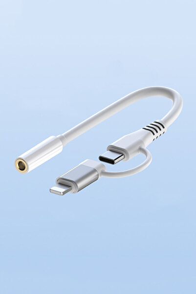 TrkTech 3.5mm Kulaklık Çevirici Type-c + Lightning to Aux & Lightning to Type-c Şarj Çevirici