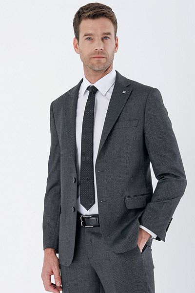 İmza Dark Anthracite Mono Collar 6 Drop Comfort Fit Classic Suit 1001235152