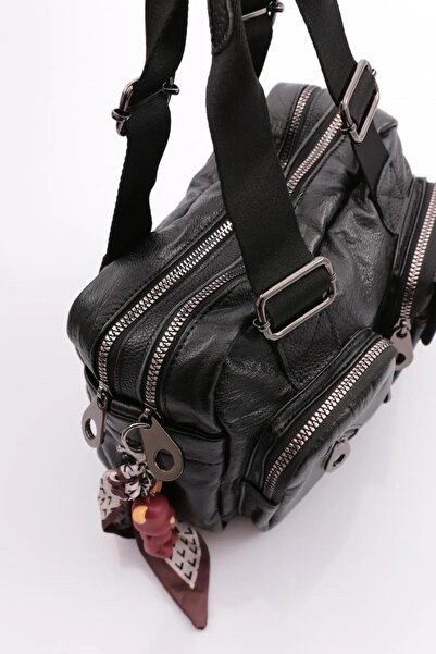 ÇÇS Ççs 17394 Model Geantă de mână și crossbody pentru femei - NEGRU