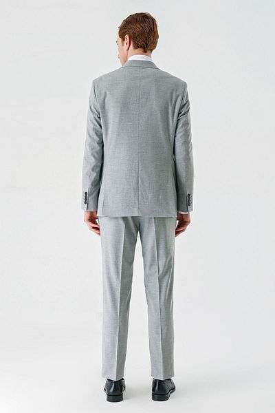İmza Gray Mono Collar Double Slit 6 Drop Comfort Fit Relaxed Fit Classic Suit1001240102
