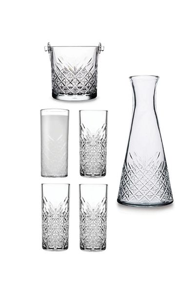 Paşabahçe Timeless Sided Ice Bucket Cup Set 7 Pieces