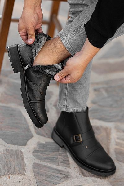 Zegeshoes Unisex γούνινες μπότες με φερμουάρ και δεμένα κρύα και αδιάβροχα μαύρα αντιολισθητικά σόλα Unisex χειμερινές μπότες