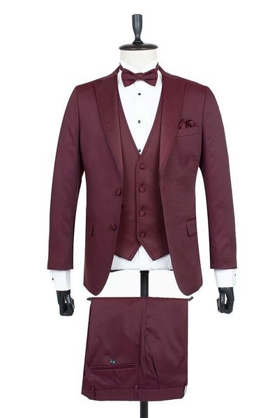 İmza Vestă căptușită cu guler mono Dobby roșu Claret Slim Fit 1001195219