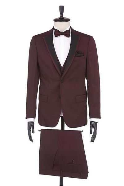 İmza Βουργουνδία Dobby Mono Collar Lined 6 Drop Slim Fit Γιλέκο 1001190164