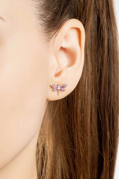 So CHIC... Rüzgarın Arkadaşı 18 Ayar Sarı Altın Kaplama Gümüş Yusufçuk Küpe