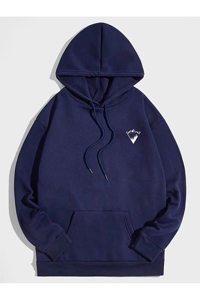 Karatopak Hanorac cu glugă unisex oversize cu imprimeu munți