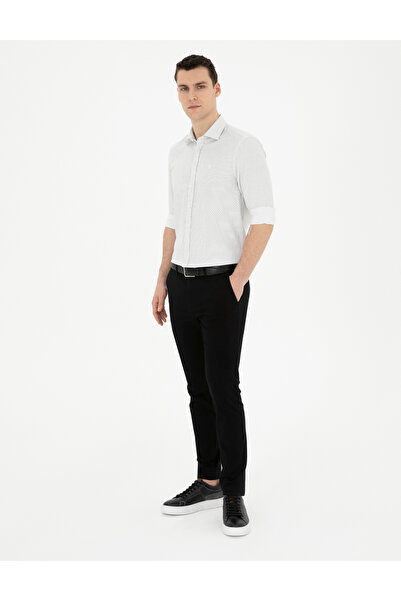 Pierre Cardin Siyah Slim Fit Kanvas Pantolon 50289194-VR046
