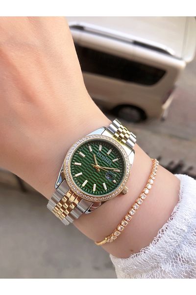 Homies Homi̇es Women's Wrist Watch Stainless Steel Cord 3 Atm Waterproof Calendar Wrist Watch