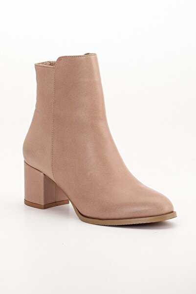 ANALİN SHOES Γυναικείες καθημερινές μπότες με τακούνι από γνήσιο δέρμα πέτρας