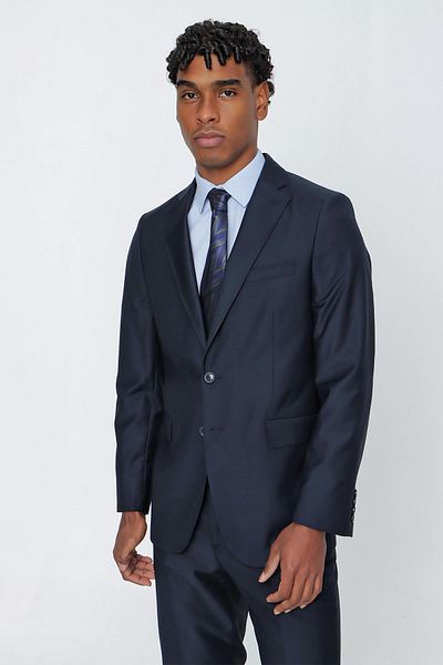 İmza Navy Blue Gabardine Mono Collar 4 Drop Comfort Fit Relaxed Cut Basic Suit1001240009