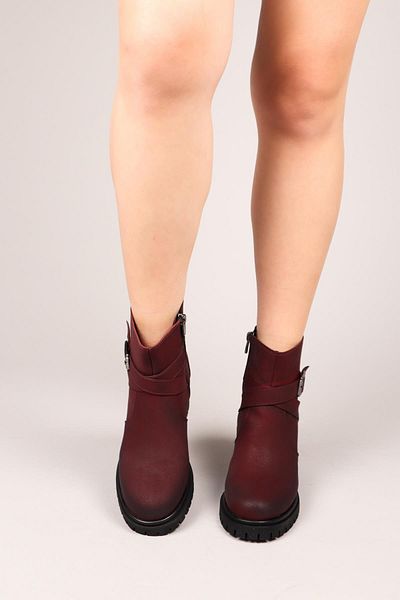 Birikon Lola Arched Heeled Women's Boots Bordo