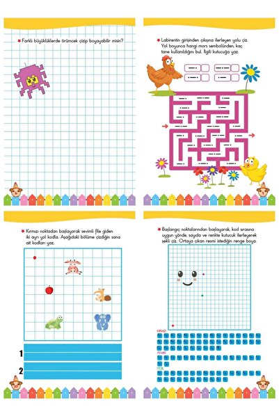 Harika Çocuk Yayınları 4 - 6 Yaş Oyunlarla Eğlenceli Dikkat Güçlendirme Ve Zeka Geliştirici Kodlama Etkinlikleri 5 Kitap