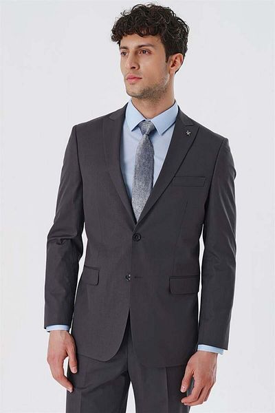 İmza Light Anthracite Swallow Collar Lined 6 Drop Comfort Fit Relaxed Cut Classic Set1001230153