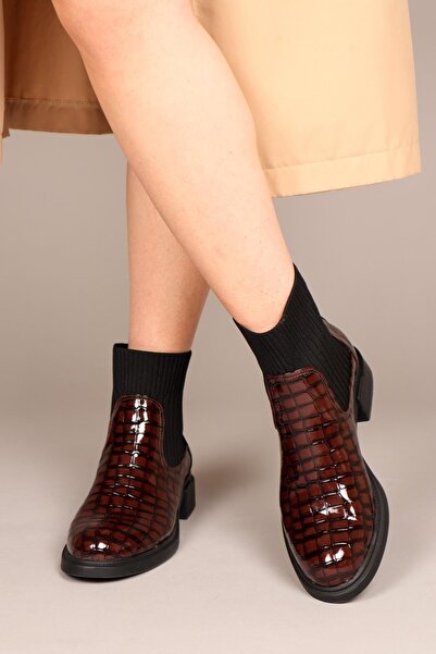 Birikon OSLO Çorap Detaylı Bot KAHVERENGİ