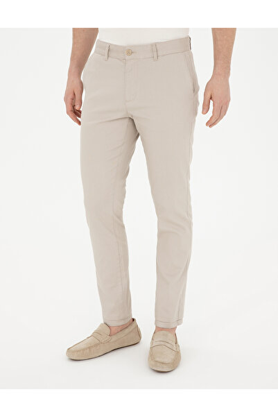 Pierre Cardin Bej Slim Fit Kanvas Pantolon 50289194-VR011