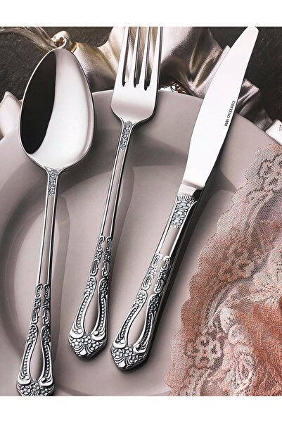 CNS HOME Yetkin Destino Saten Delüks Kutulu 72 Parça 12 Kişilik Çatal Kaşık B...