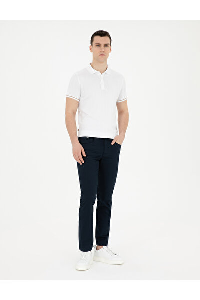 Pierre Cardin Lacivert Slim Fit Kanvas Pantolon 50289196-VR033
