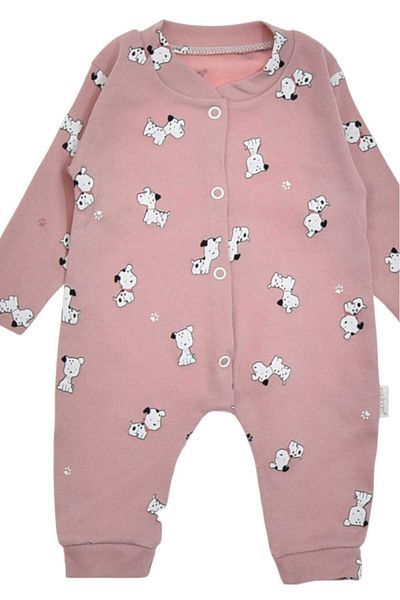 dinamik çocuk Unisex Baby Dog Printed Snap Fastener Newborn Baby Romper 100% Cotton Flexible