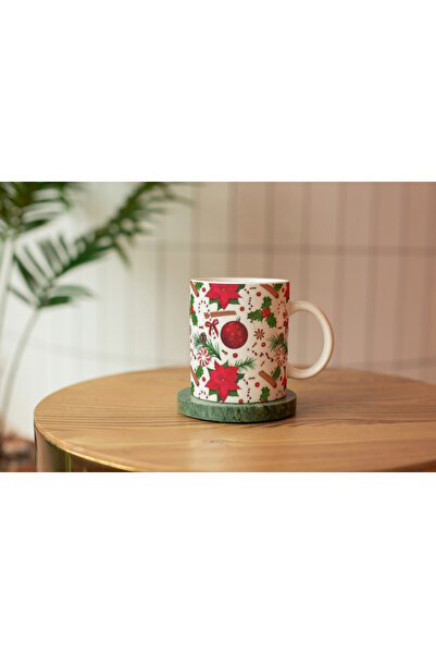 EYBaskı Tasarım BEYAZ PORSELEN YILBAŞI NOEL TEMALI BASKI KUPA