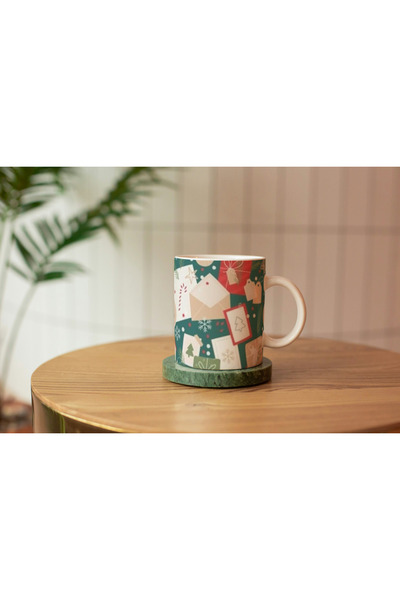 EYBaskı Tasarım BEYAZ PORSELEN YILBAŞI NOEL TEMALI BASKI KUPA