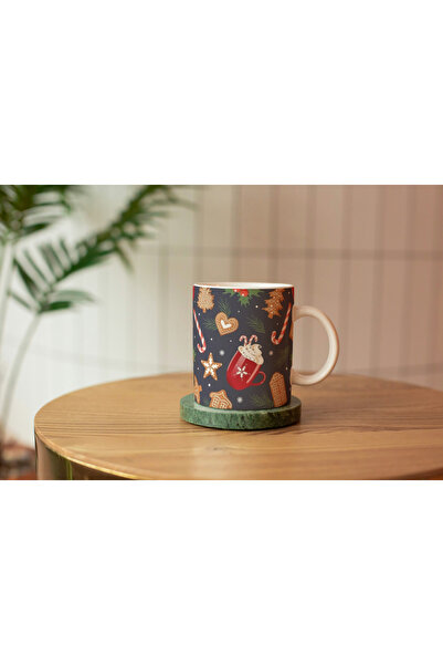 EYBaskı Tasarım BEYAZ PORSELEN YILBAŞI NOEL TEMALI BASKI KUPA