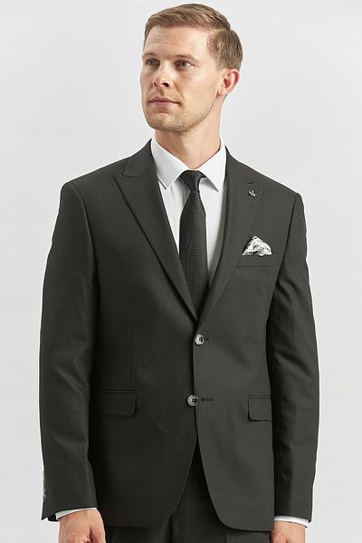 İmza Black Patterned - Lycra Swallow Collar Slim Fit Suit1001240172
