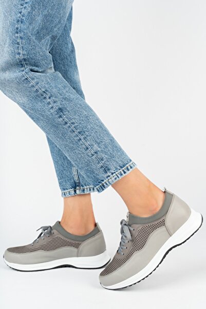 Birikon Справжня шкіра з отворами, повсякденна, сіра