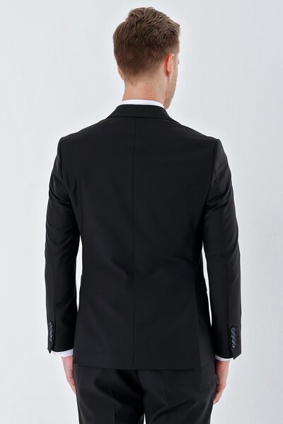 İmza Black Gabardine Swallow Collar 6 Drop Slim Fit Slim Fit Basic Suit1001240011