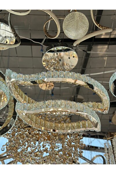 Led 2 KAT GÖZ KRİSTAL LÜX LED AVİZE 3 IŞIK SEÇENEĞİ