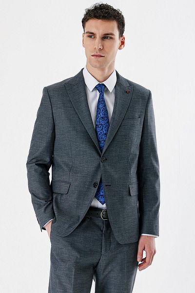 İmza Navy Blue Filafil Swallow Collar Double Slit 6 Drop Slim Slim Fit Classic Suit1001240162