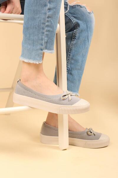 Birikon Tricotaj gri Bow Ballerina