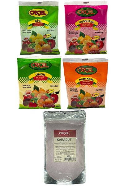 ORÇEL Toz Içecek Seti Oralet Çay Sıcak Soğuk Karışık Paket 5x300 Gr.