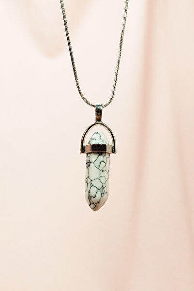 asmstore قلادة هافليت من الحجر الطبيعي بتصميم يدوي مع سلسلة: 3.5 سم سلسلة: 20...