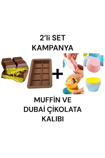 Genel Markalar 2’Lİ SET MUFFİN VE DUBAİ ÇİKOLATA KALIBI ( 6LI MUFFİN SİLİKON ...