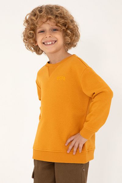 U.S. Polo Assn. Boy's Mustard Basic Crew Neck Sweatshirt 50295151 -Vr072